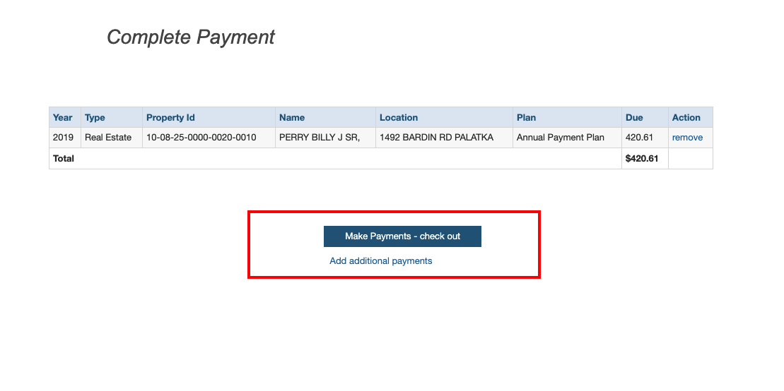 This image displays the shopping cart page highlighting the option to pay using the electronic debit of checking account button or the pay by credit card button along with a list of items in the cart with a remove link to the right of each row allowing the user to remove the item from the cart.